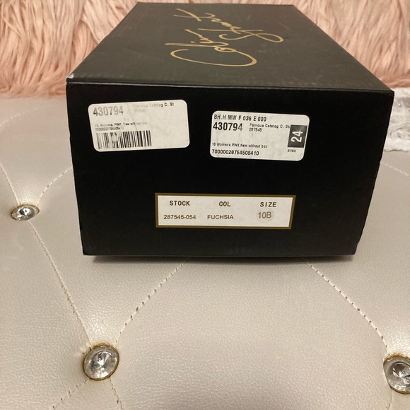 NEW RARE Colin Stuart Faux Suede Ankle Wrap Fuchsia Heeled Sandals Size 10B - Picture 12 of 16